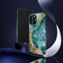 Aquamarine inspired Geode in Watercolor - Impact Resistant Phone Case
